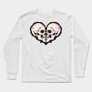 skeleton valentine, skull heart Long Sleeve T-Shirt